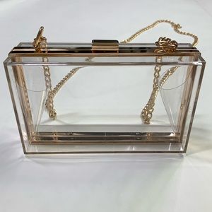 Rose Gold Clear Clutch/Shoulder Bag